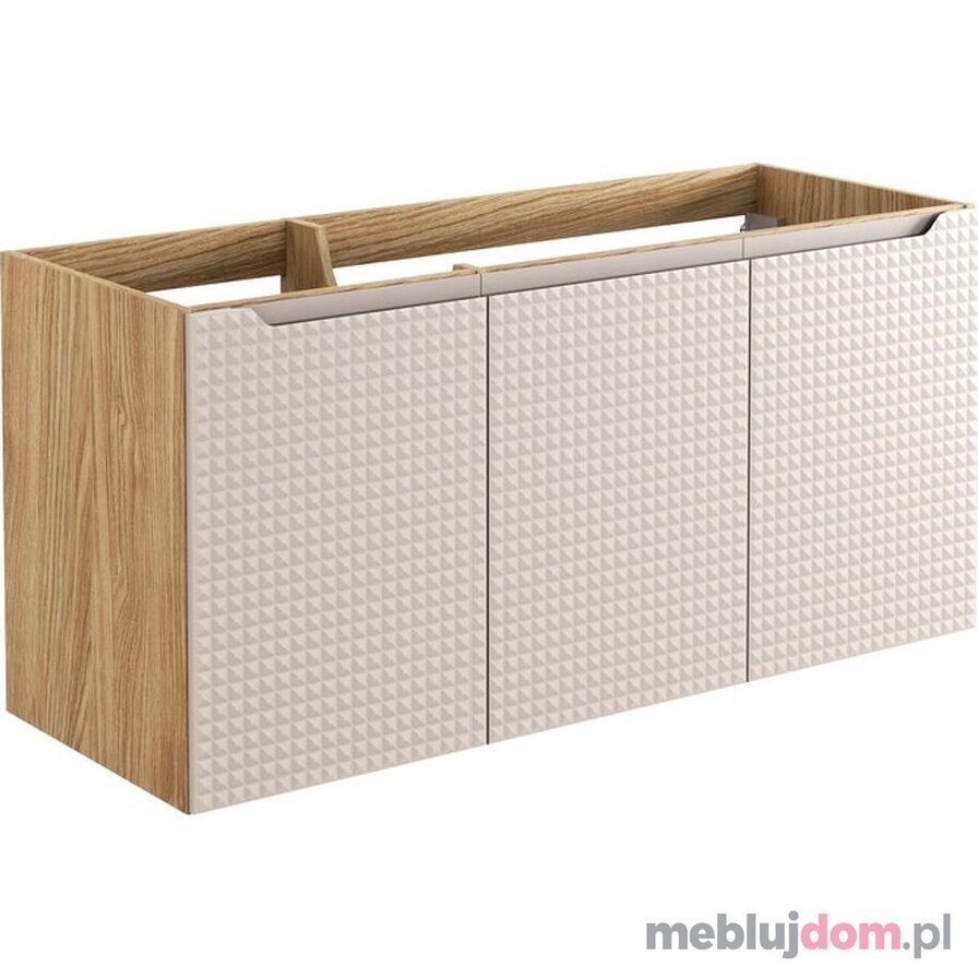 Szafka pod umywalkę LUXOR BEIGE 82-120-3D w odcieniu beżu i dębu olejowanego