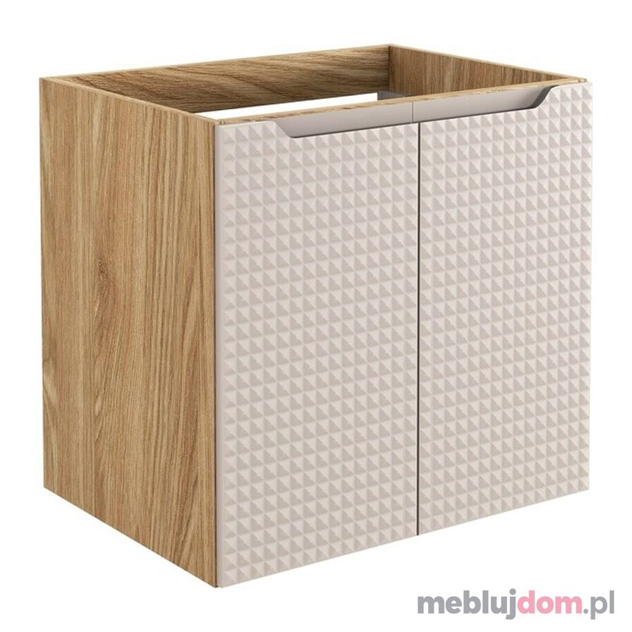 Szafka pod umywalkę LUXOR BEIGE 82-60-2D w odcieniu beżu i dębu olejowanego