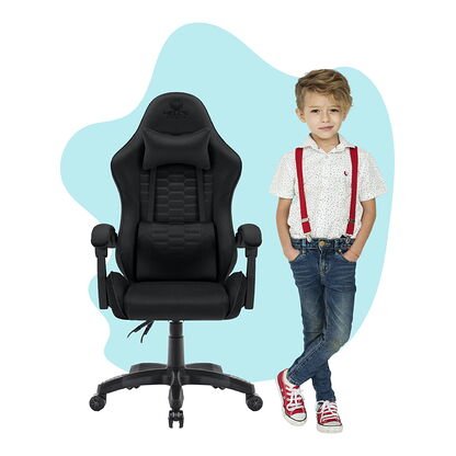 Fotel gamingowy HC-1000 KIDS Tkanina Czarny