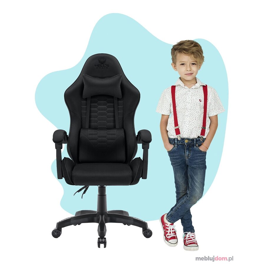 Fotel gamingowy HC-1000 KIDS Tkanina Czarny