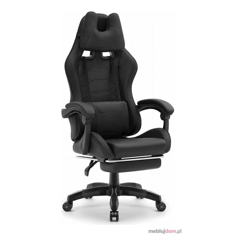 Fotel gamingowy HC- 1039 2.0 TKANINA W CZARNYM KOLORZE
