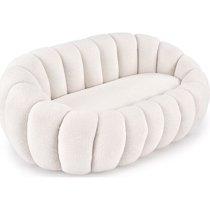 Sofa GASPAR XL w kremowym odcieniu tapicerowana tkaniną boucle
