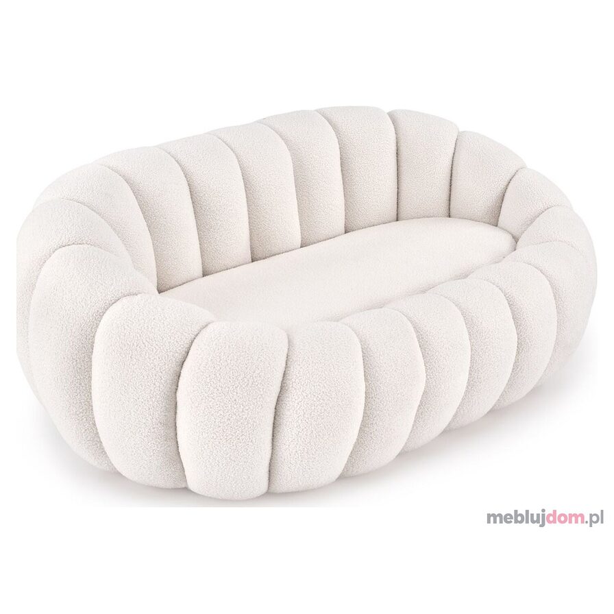 Sofa GASPAR XL w kremowym odcieniu tapicerowana tkaniną boucle