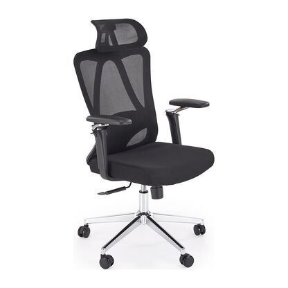 Czarny fotel ergonomiczny RUFINO Halmar