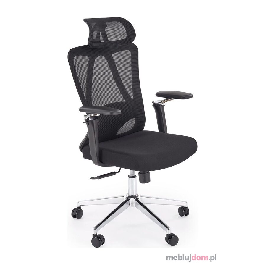 Czarny fotel ergonomiczny RUFINO Halmar