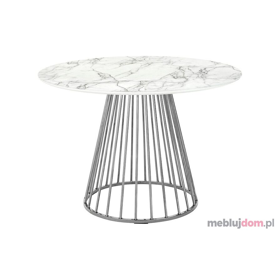 Stół GLAM MARBLE 110 - MDF chromowana podstawa