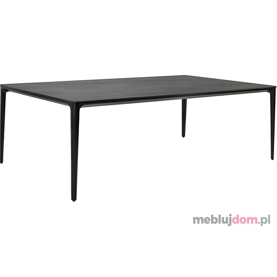 Stół SLIM 200x100 czarny - ceramiczny marmur aluminium