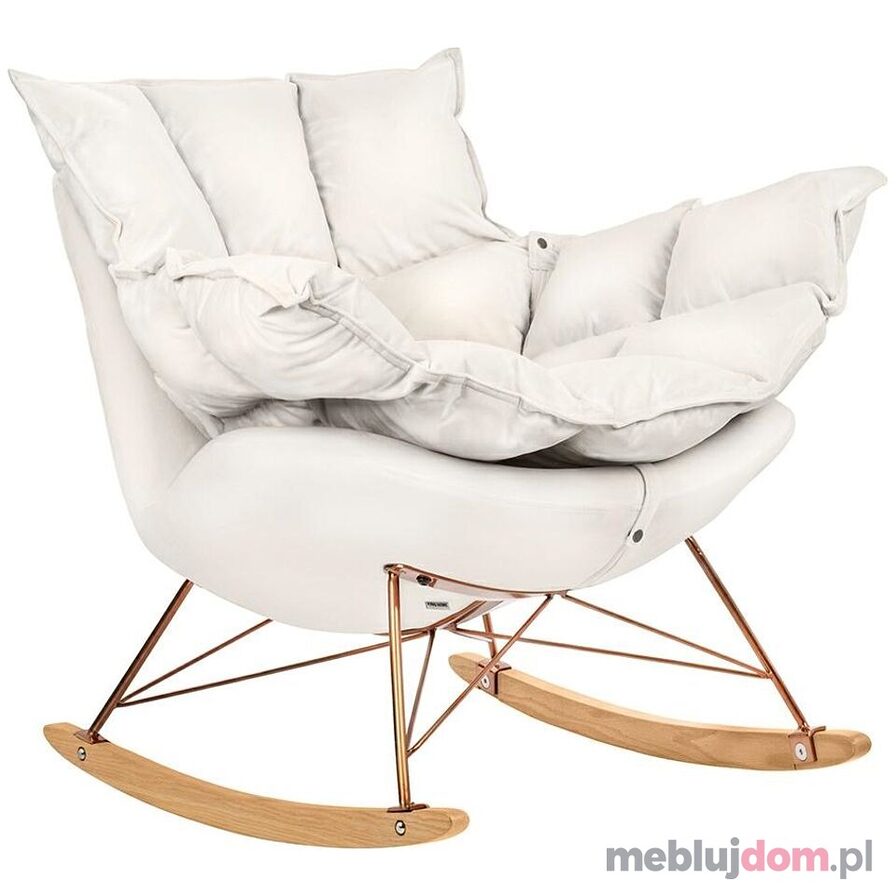 Fotel bujany SWING VELVET beżowy