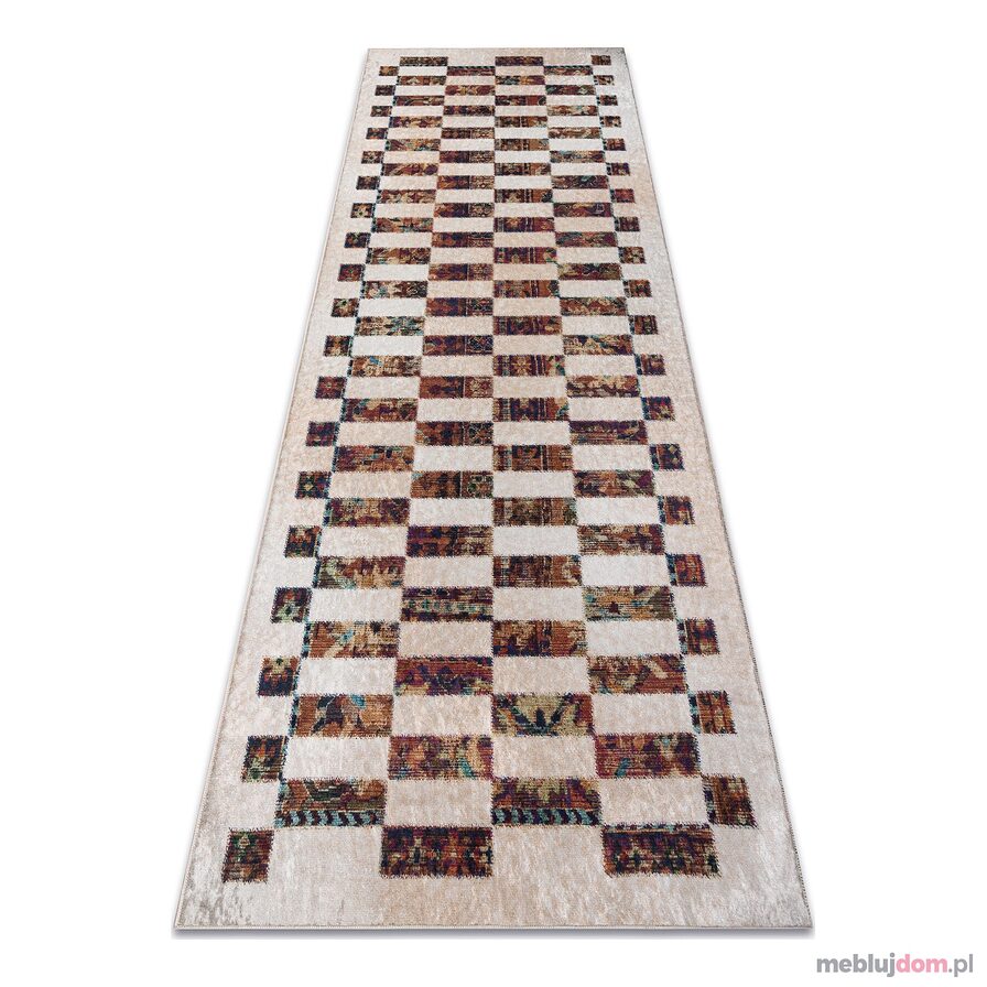 Dywan do prania ANDRE 43780 Geometryczny antypoślizgowy - beż / terakota