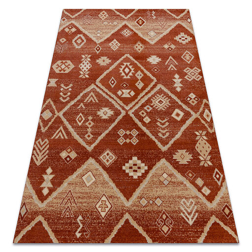 Dywan LEGEND 468 15 GB300 wełniany OSTA - Boho, eskluzywny czerwony / beż