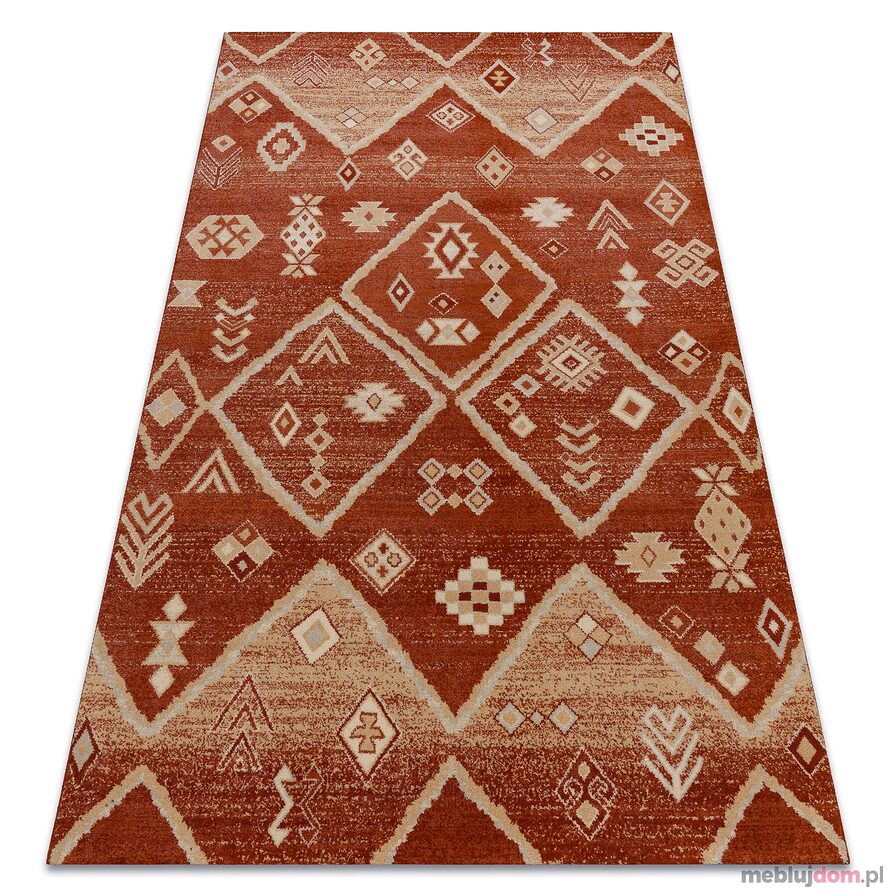 Dywan LEGEND 468 15 GB300 wełniany OSTA - Boho, eskluzywny czerwony / beż