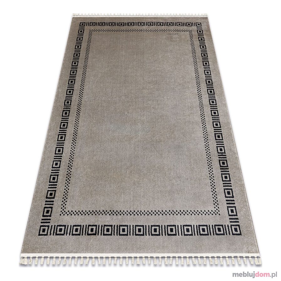 Dywan AMOUR 53098A beż / czarny - Ramka, grecki nowoczesny, elegancki