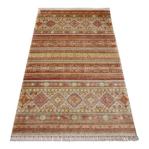 Dywan HERIZ A0986B Orientalny beż / bordo - z bambusowej przędzy, ekskluzywny, stylowy