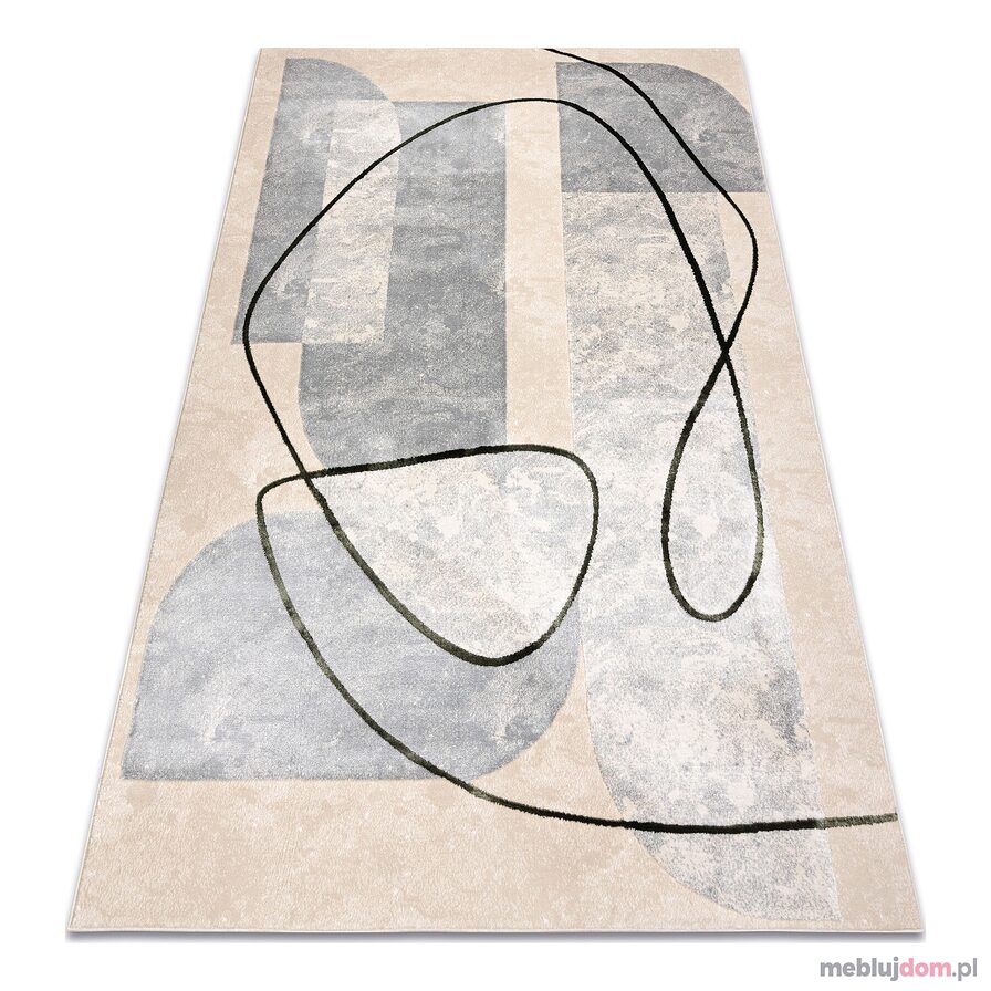 Dywan ALLURE 9980 Geometryczny - Strukturalny, stylowy, glamour beż / zielony