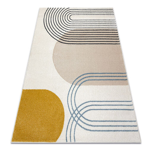 Dywan FUSION 7157 biały / złoty - Geometryczny, nowoczesny, abstrakcyjny