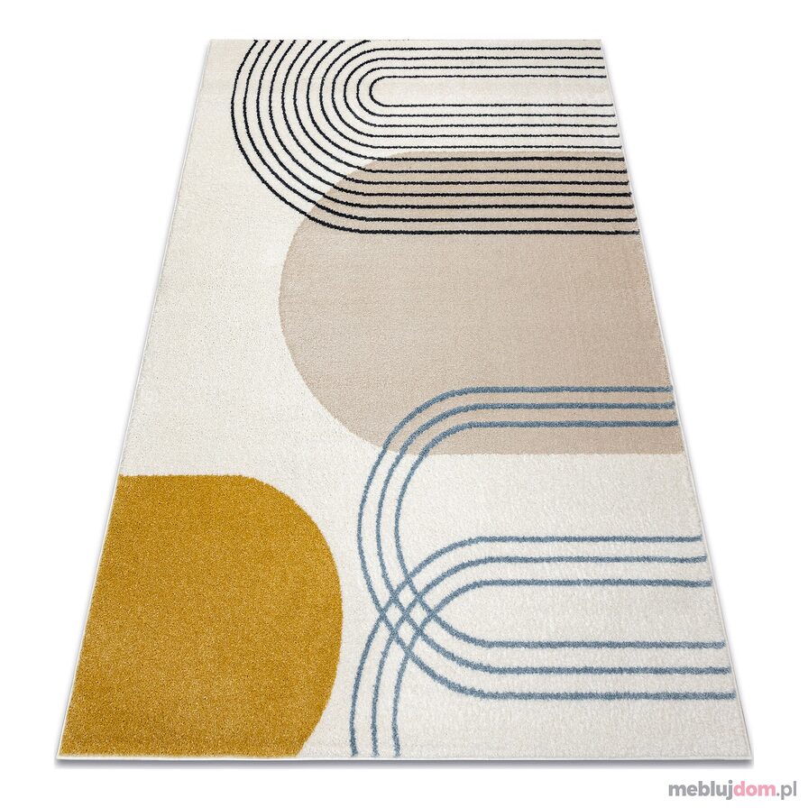 Dywan FUSION 7157 biały / złoty - Geometryczny, nowoczesny, abstrakcyjny