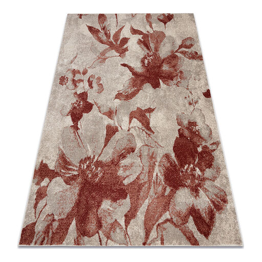 Dywan FUSION 8259 krem / bordo - Kwiaty, nowoczesny, abstrakcyjny