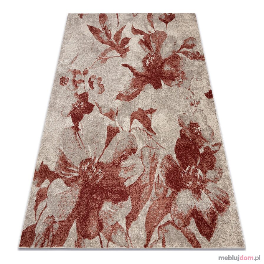 Dywan FUSION 8259 krem / bordo - Kwiaty, nowoczesny, abstrakcyjny