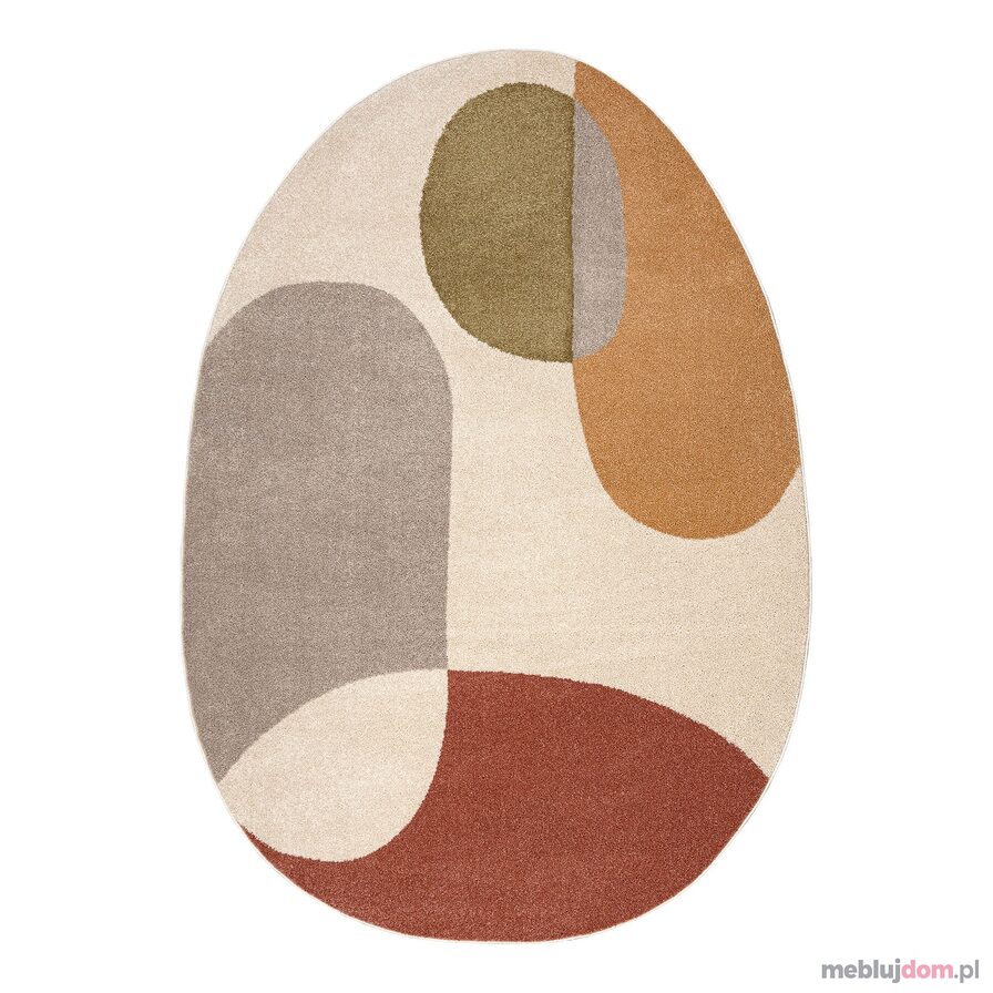 Dywan FUSION 5706 krem / terakota Shape - Geometryczny, nowoczesny, abstrakcyjny, nieregularny