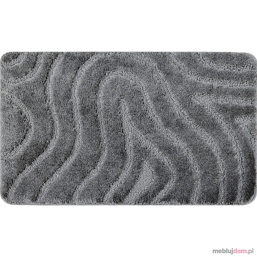Dywan łazienkowy SUPREME WAVES fale, antypoślizgowy, miękki - szary