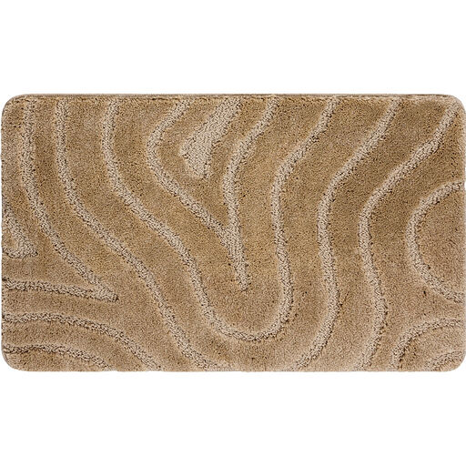 Dywan łazienkowy SUPREME WAVES fale, antypoślizgowy, miękki - beż
