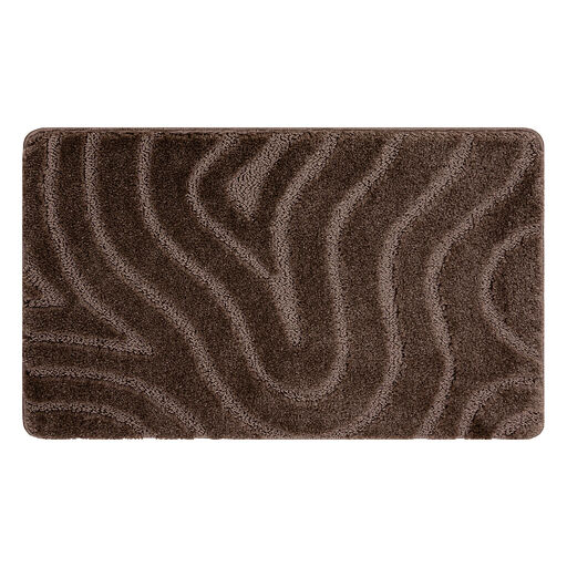 Dywan łazienkowy SUPREME WAVES fale, antypoślizgowy, miękki - brązowy