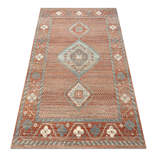 Dywan SOHO 477.11.LA000 wełniany OSTA - Boho, ramka naturalny terakota / szary
