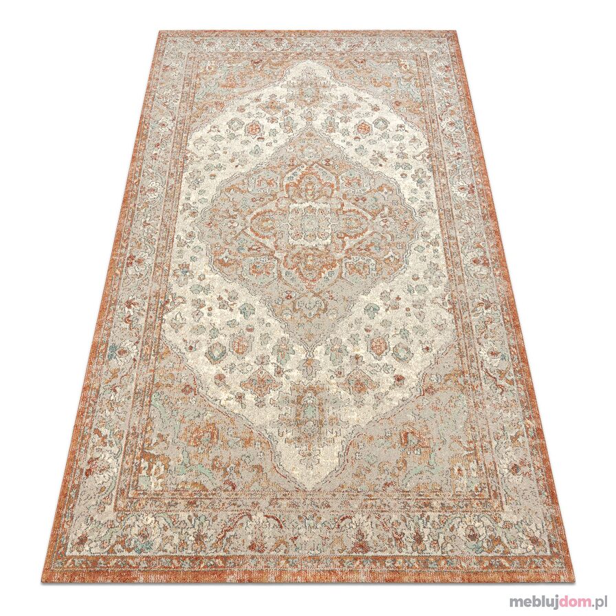 Dywan SOHO 477.01.LA112 wełniany OSTA - Ornament, rozeta naturalny terakota / beż