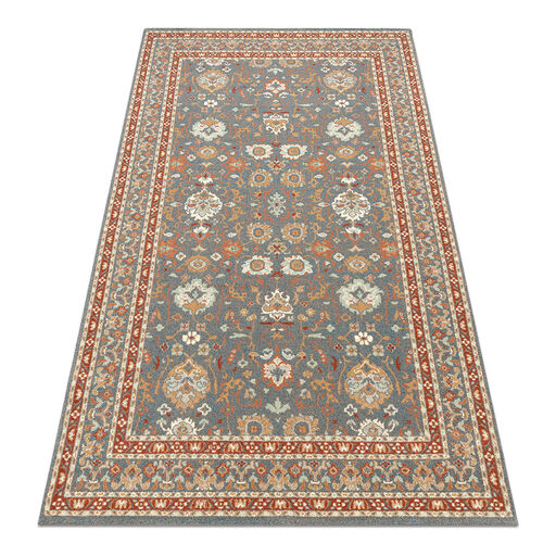 Dywan SOHO 477.26.LA500 wełniany OSTA - Ornament, ramka naturalny niebieski / terakota