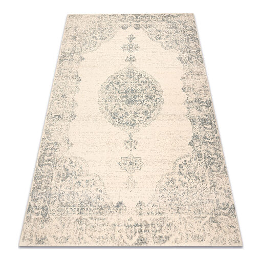 Dywan ABBY 486.24.LA100 wełniany OSTA - Ornament, ramka klasyczny beż / niebieski