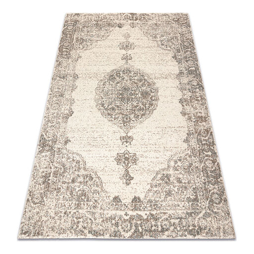Dywan ABBY 486.24.LA110 wełniany OSTA - Ornament, ramka klasyczny szary / niebieski