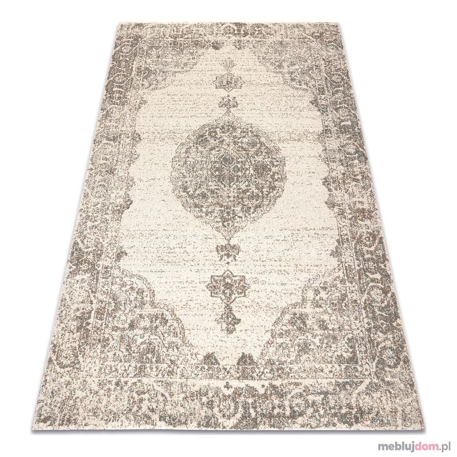Dywan ABBY 486.24.LA110 wełniany OSTA - Ornament, ramka klasyczny szary / niebieski