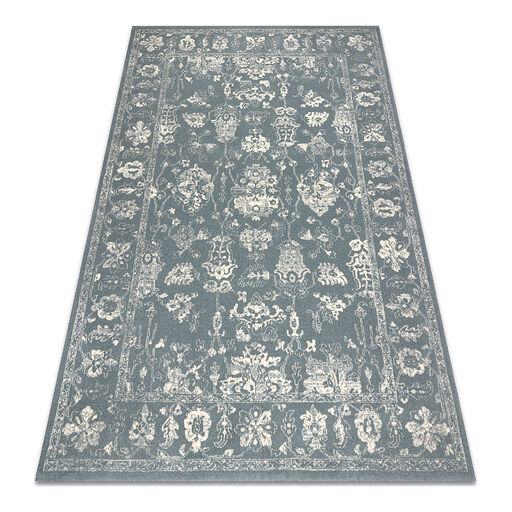 Dywan ABBY 486.25.LA500 wełniany OSTA - Ornament, ramka klasyczny niebieski / beż