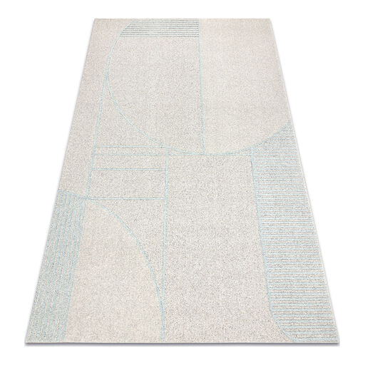 Dywan FLUX 461.14.AE120 wełniany OSTA - Geometryczny, strukturalny, loftowy szary / niebieski