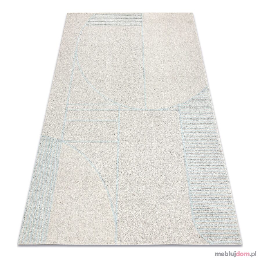 Dywan FLUX 461.14.AE120 wełniany OSTA - Geometryczny, strukturalny, loftowy szary / niebieski