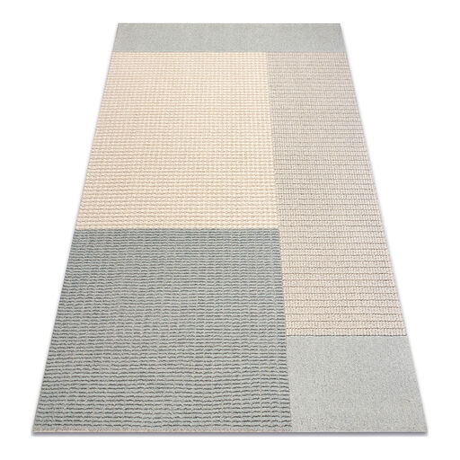 Dywan FLUX 461.9.AE500 wełniany OSTA - Geometryczny, strukturalny, loftowy niebieski / krem