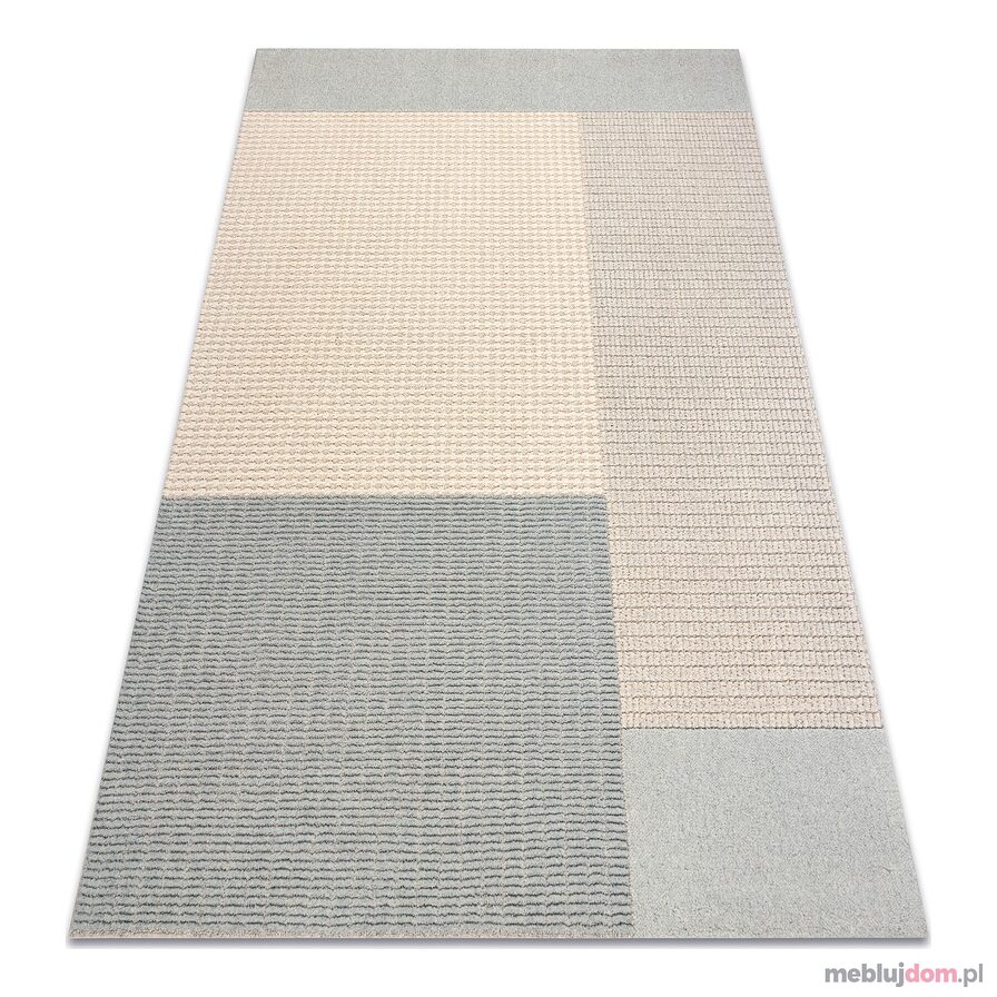 Dywan FLUX 461.9.AE500 wełniany OSTA - Geometryczny, strukturalny, loftowy niebieski / krem