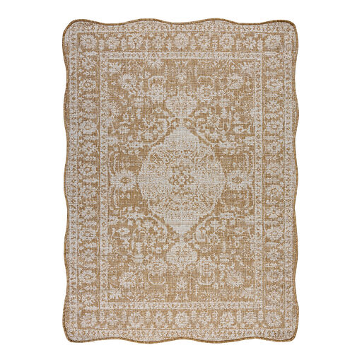 Dywan ORGANIC 2762 sizal Ornament, ramka naturalny / ecru - nowoczesny nieregularny kształt
