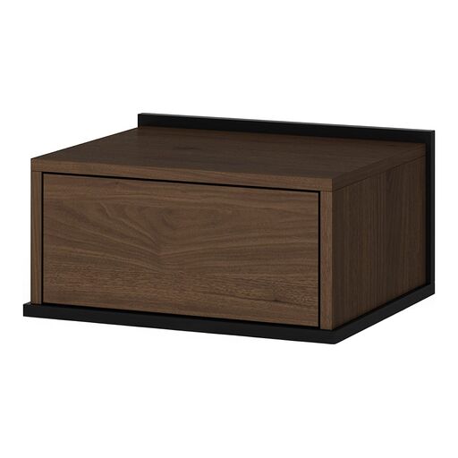 Szafka nocna wisząca Zenar z szufladą 50 cm - orzech elegant / czarny