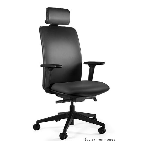Fotel ergonomiczny ELI Unique ekoskóra czarna