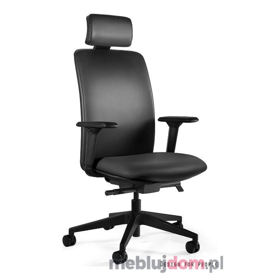 Fotel ergonomiczny ELI Unique ekoskóra czarna
