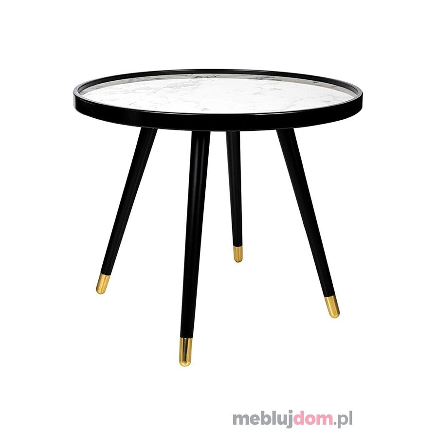 Stolik PADRINO 60 biały marmur + czarny