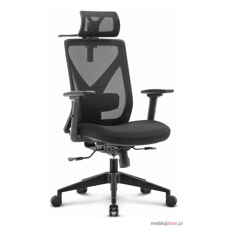Fotel biurowy ergonomiczny HC-1055 Czarny Tkanina