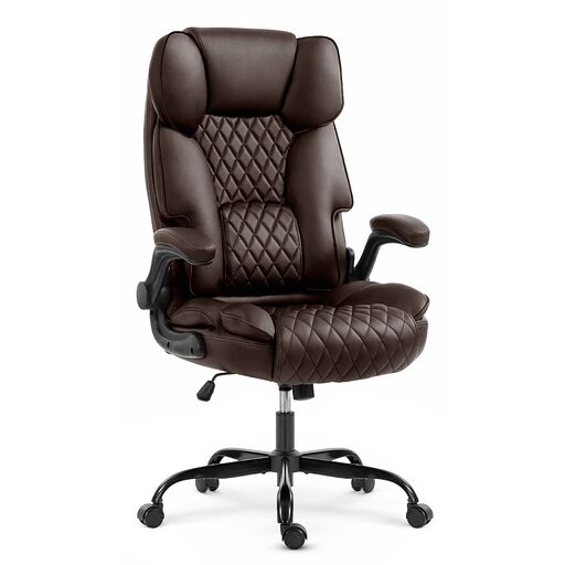 Fotel biurowy obrotowy HC-1033 Brown Brązowy Ekoskóra