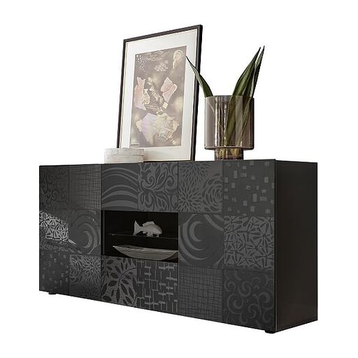 Komoda MIRO 07 2D2SZ w odcieniu antracyt połysk