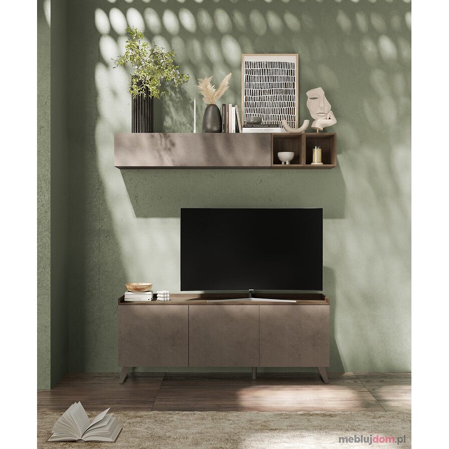 Komoda trzydrzwiowa TRAY 3D w kolorze szarobrązowym