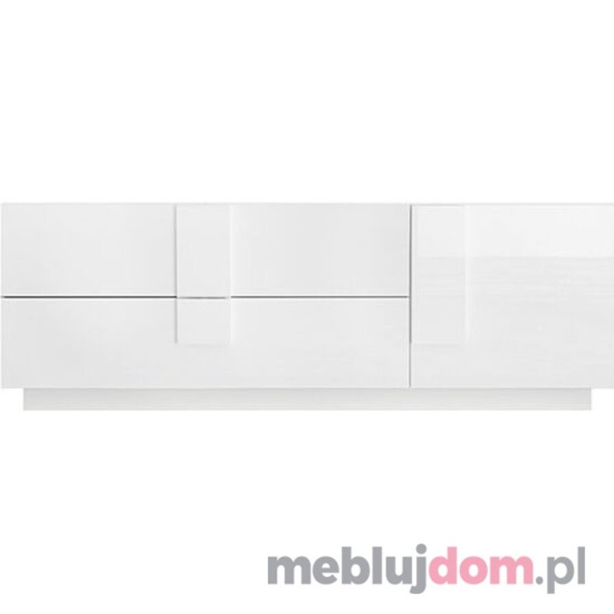 Komoda niska JUPITER 02 w odcieniu biały połysk