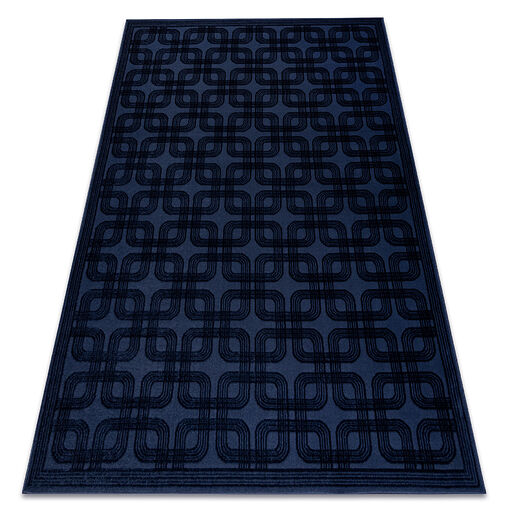 Dywan AURA J2556A ciemny niebieski - Geometryczny, strukturalny, nowoczesny