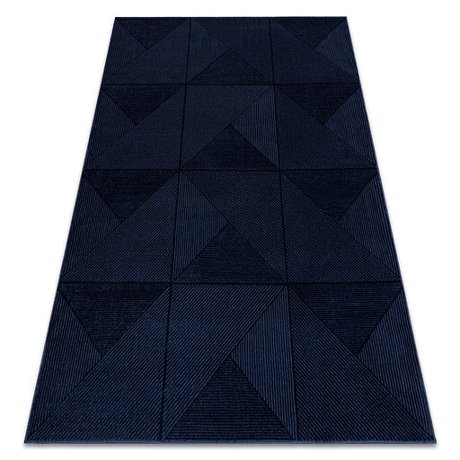 Dywan AURA J2624A ciemny niebieski - Geometryczny, strukturalny, nowoczesny