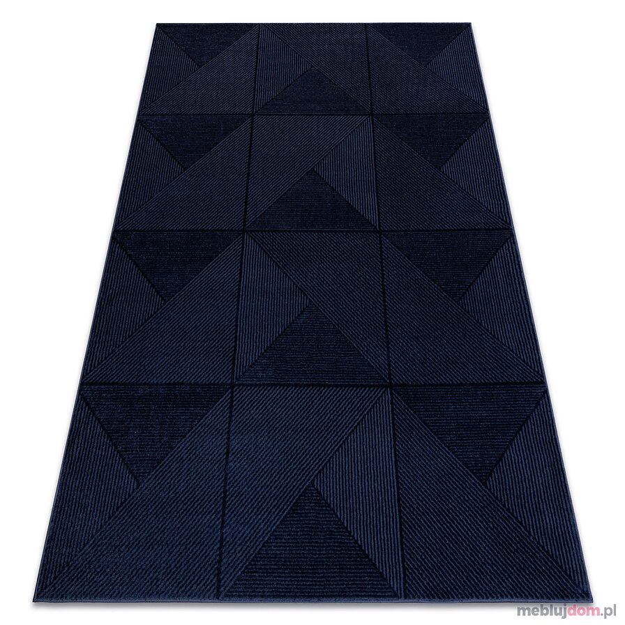 Dywan AURA J2624A ciemny niebieski - Geometryczny, strukturalny, nowoczesny